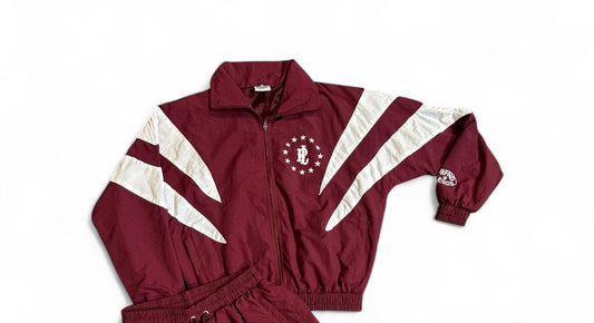 MAROON RETRO WINDBREAKER JACKET